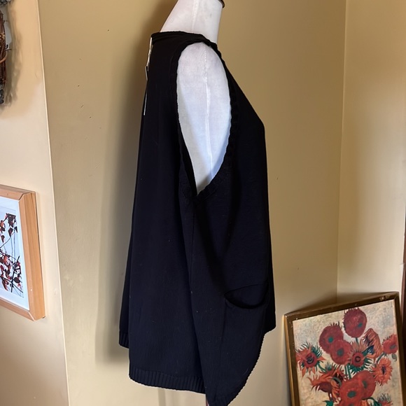 YES/NO Size MEDIUM Oversized VNeck Cotton Vest 1-Pocket LagenLook Slouch $98 NEW - Picture 4 of 10